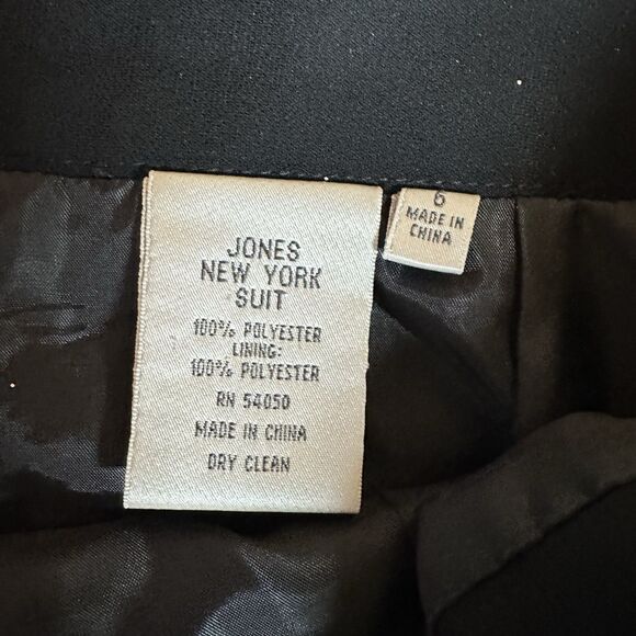 LeSuit Jones New York Skirt Suit Size 6 Red Tweed Black Pencil Career Classic - Picture 10 of 15